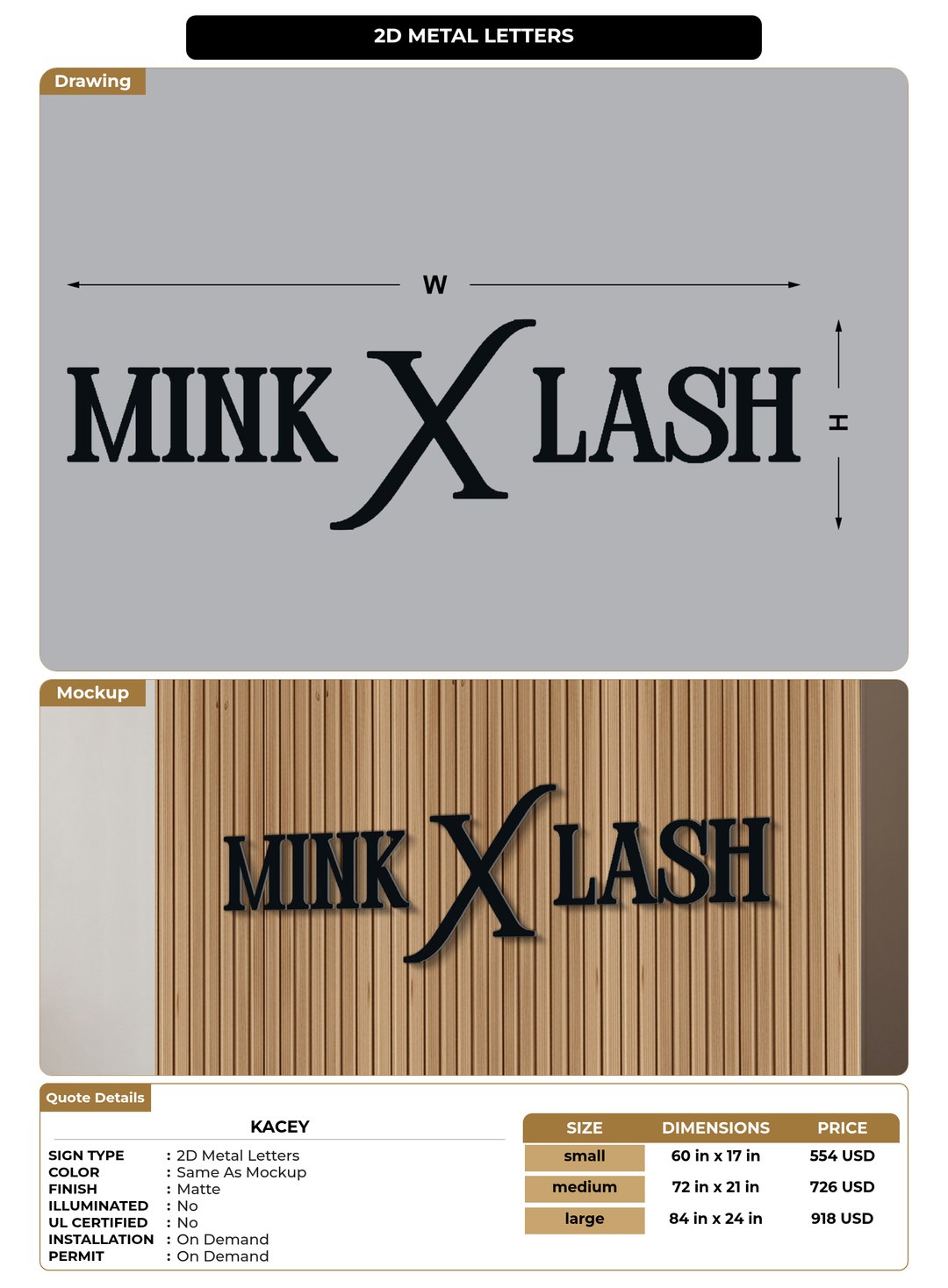 CUSTOM MOCKUP SIGN FOR Kacey