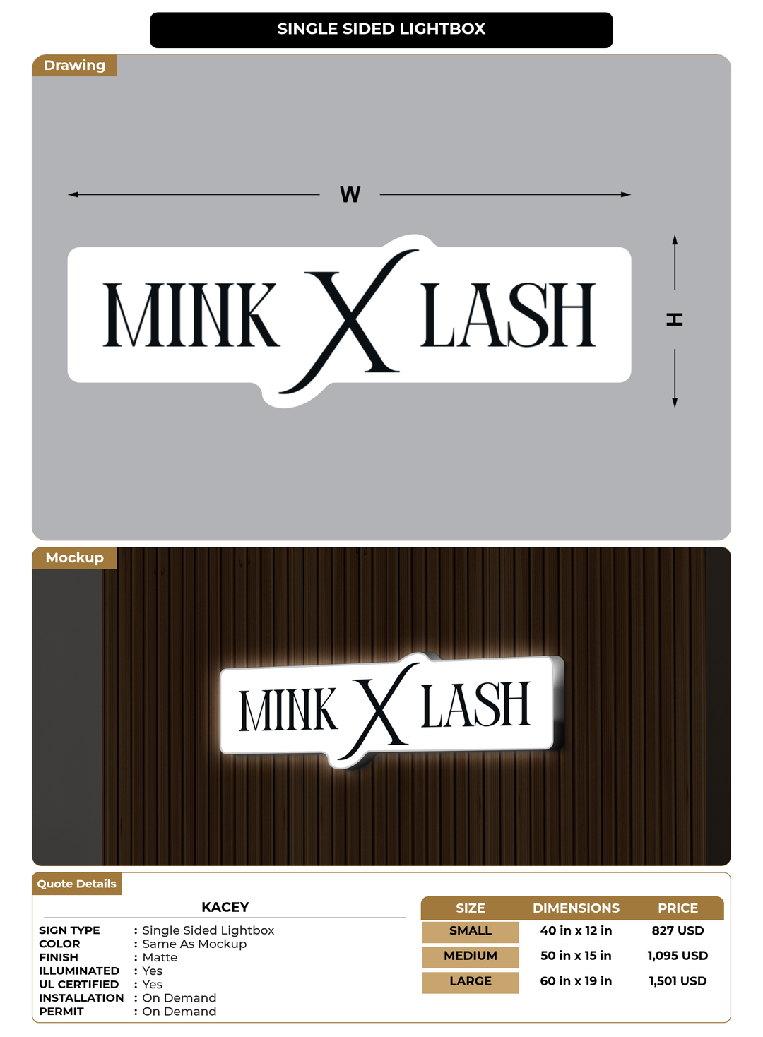 CUSTOM MOCKUP SIGN FOR Kacey