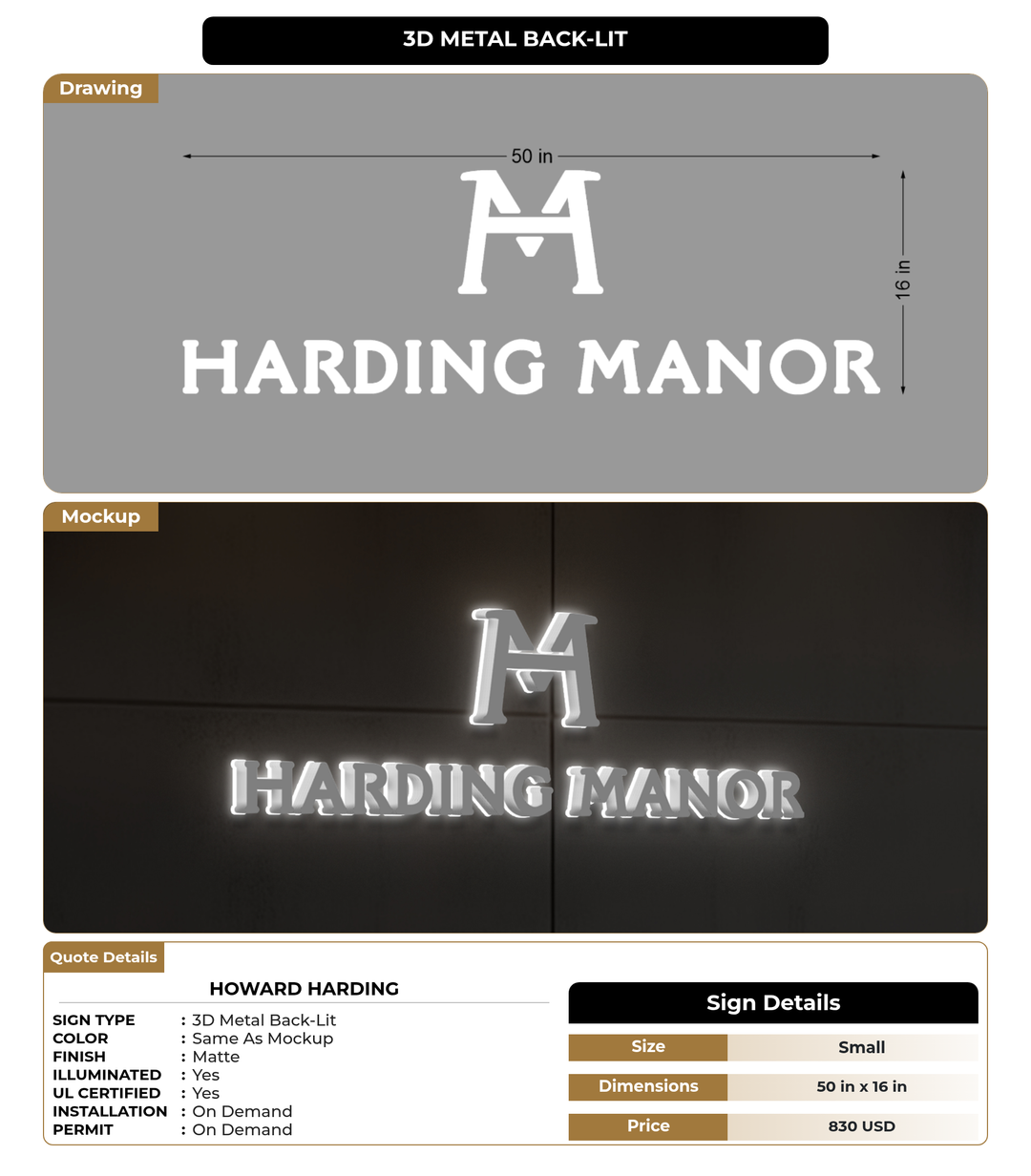CUSTOM MOCKUP SIGN FOR Howard Harding