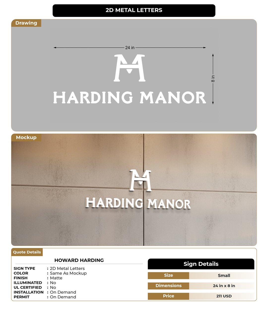 CUSTOM MOCKUP SIGN FOR Howard Harding