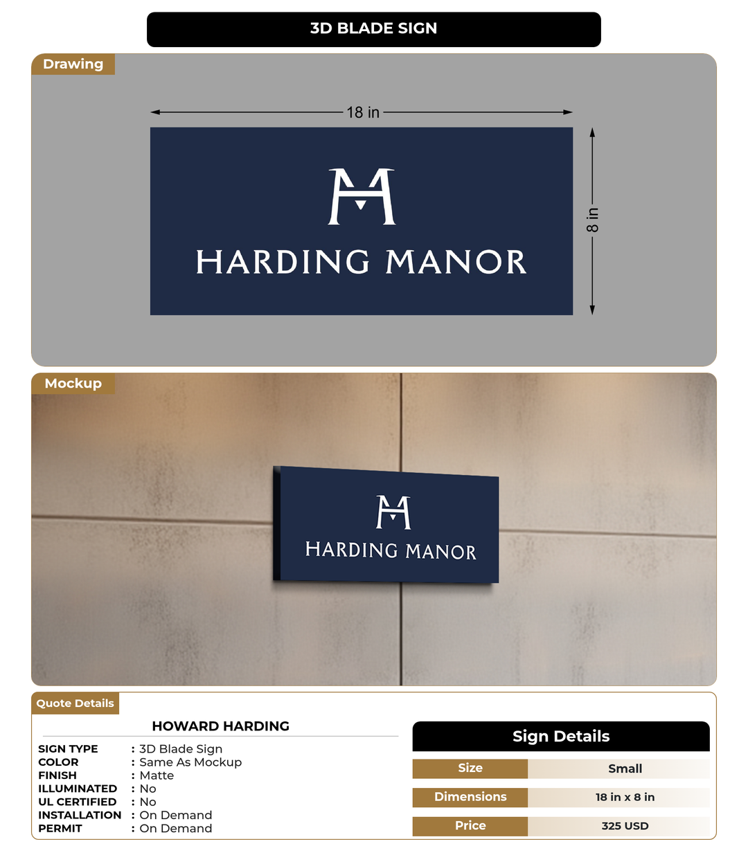 CUSTOM MOCKUP SIGN FOR Howard Harding