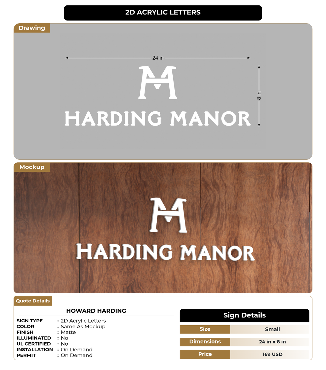 CUSTOM MOCKUP SIGN FOR Howard Harding