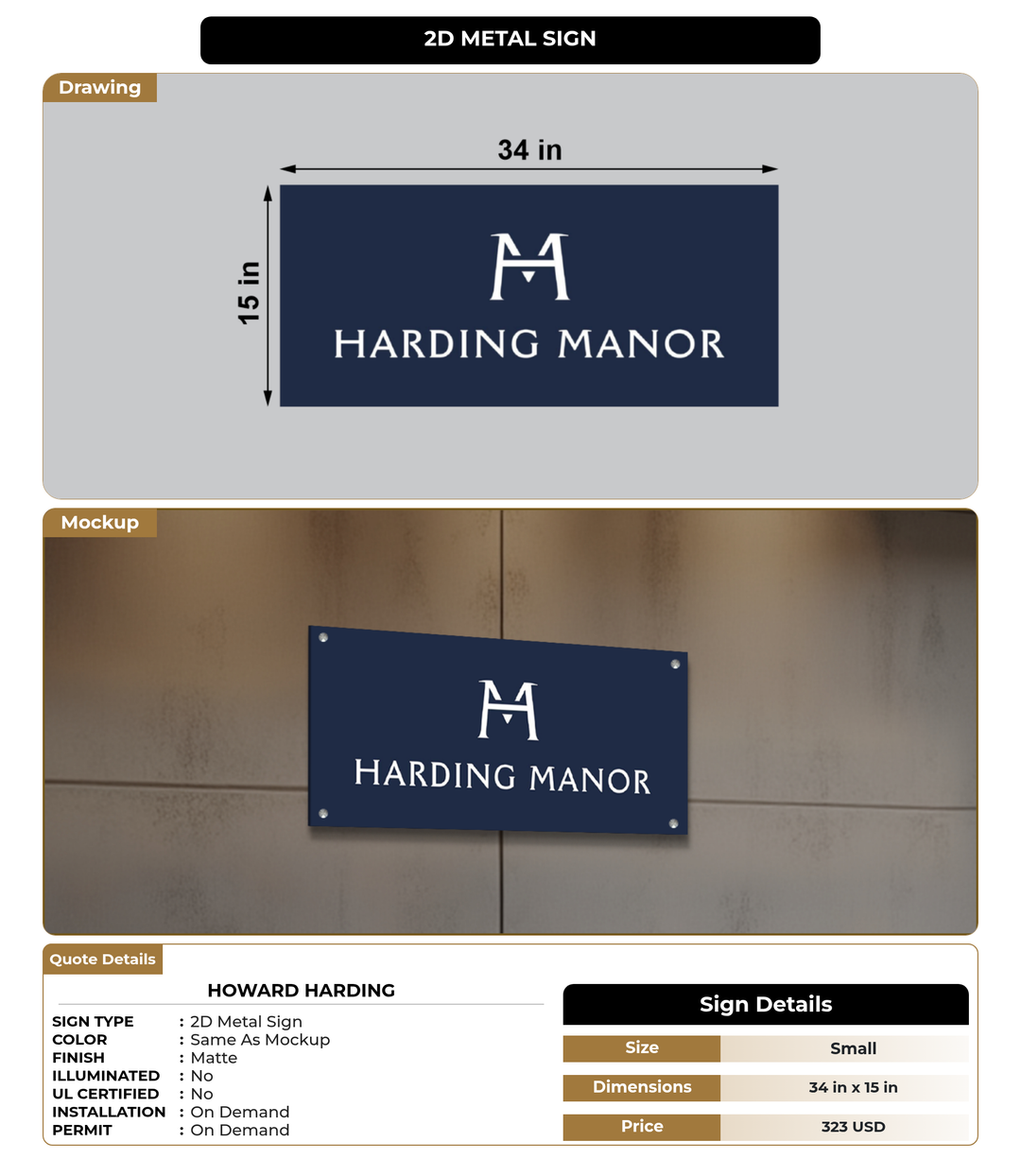 CUSTOM MOCKUP SIGN FOR Howard Harding
