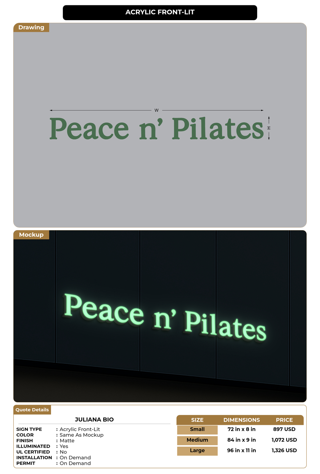 CUSTOM MOCKUP SIGN FOR Juliana Bio