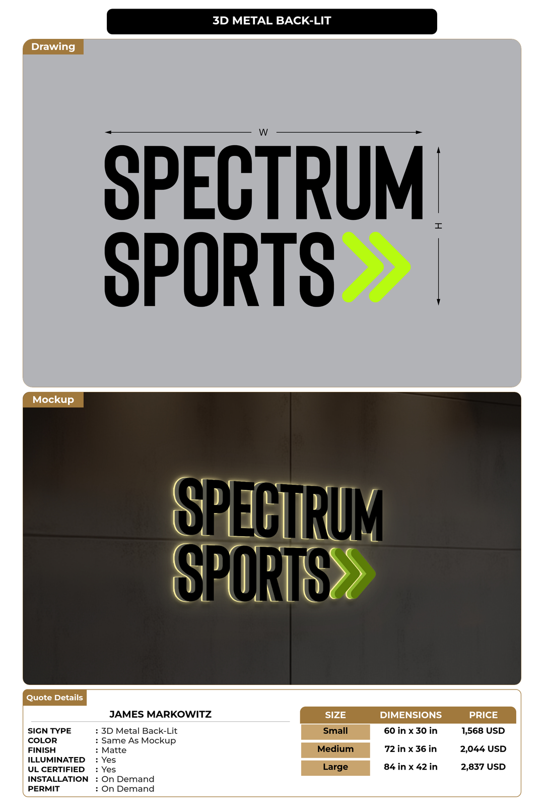 CUSTOM MOCKUP SIGN FOR james markowitz