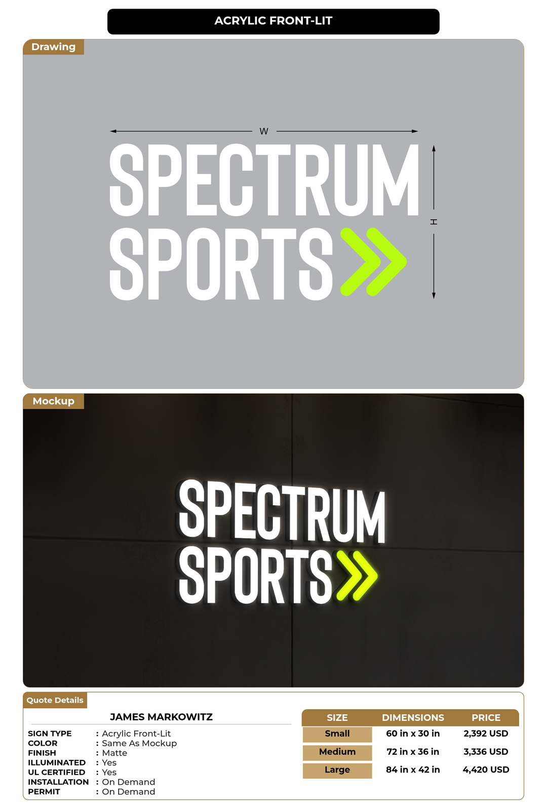 CUSTOM MOCKUP SIGN FOR james markowitz