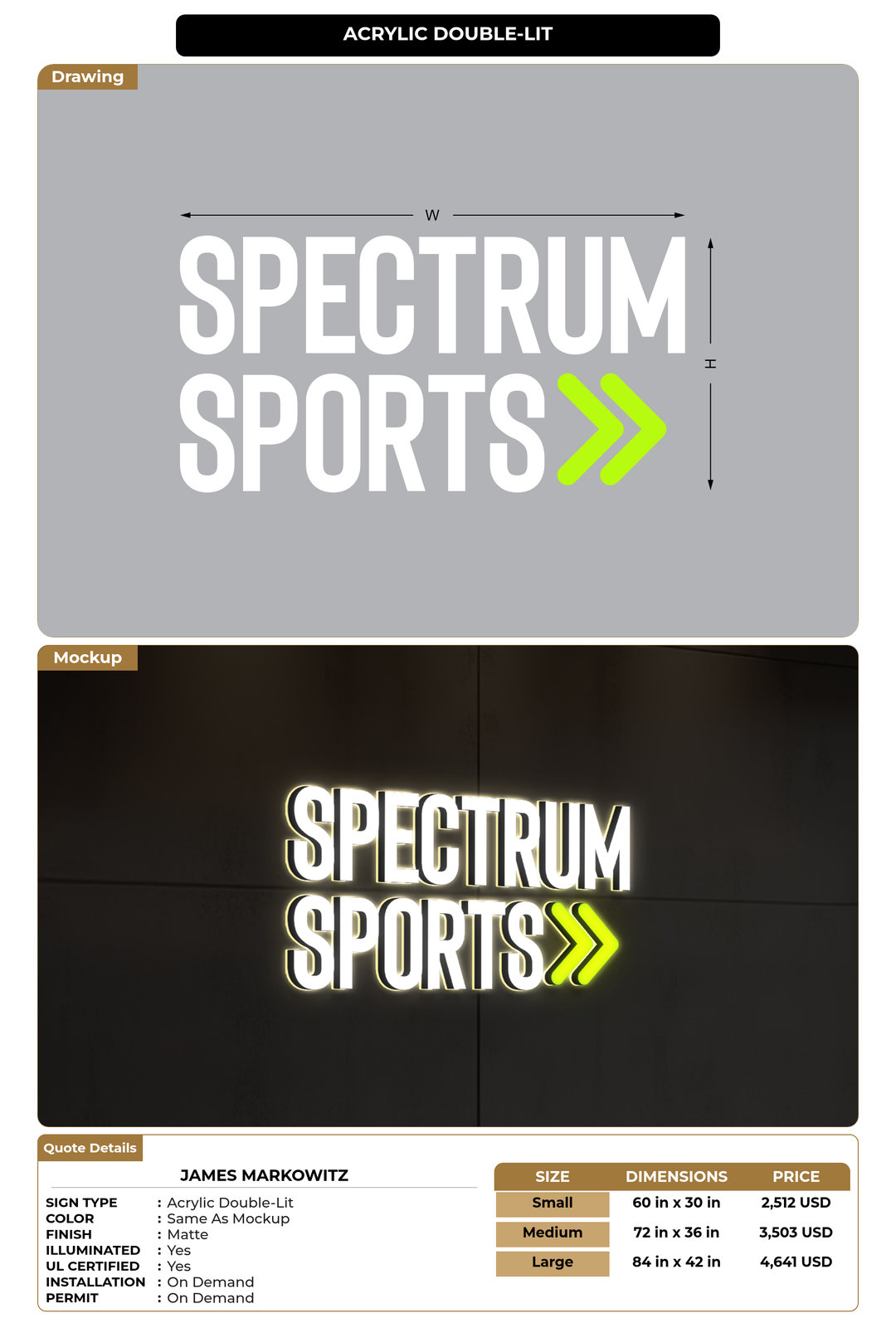 CUSTOM MOCKUP SIGN FOR james markowitz