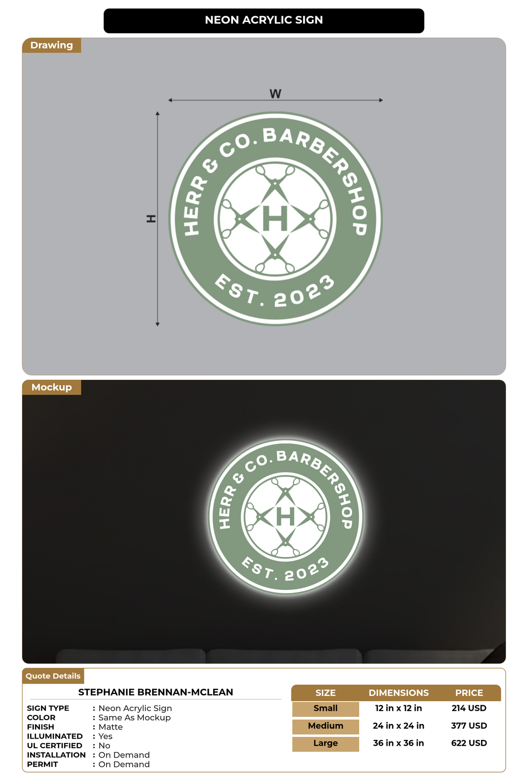 CUSTOM MOCKUP SIGN FOR Stephanie Brennan-McLean