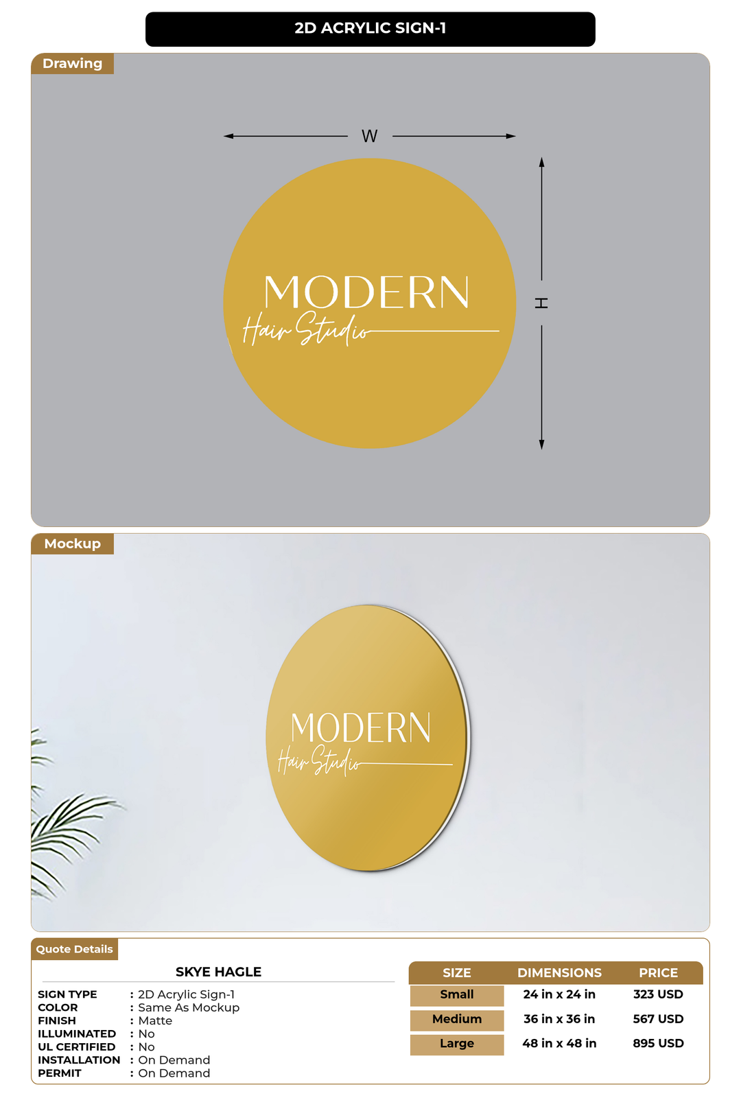CUSTOM MOCKUP SIGN FOR Skye Hagle