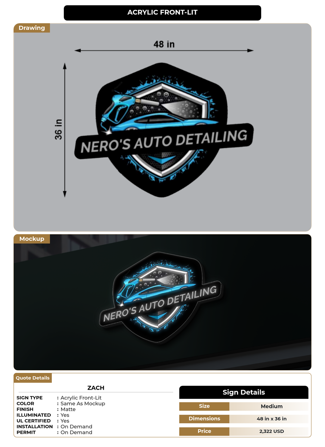 CUSTOM MOCKUP SIGN FOR Zach