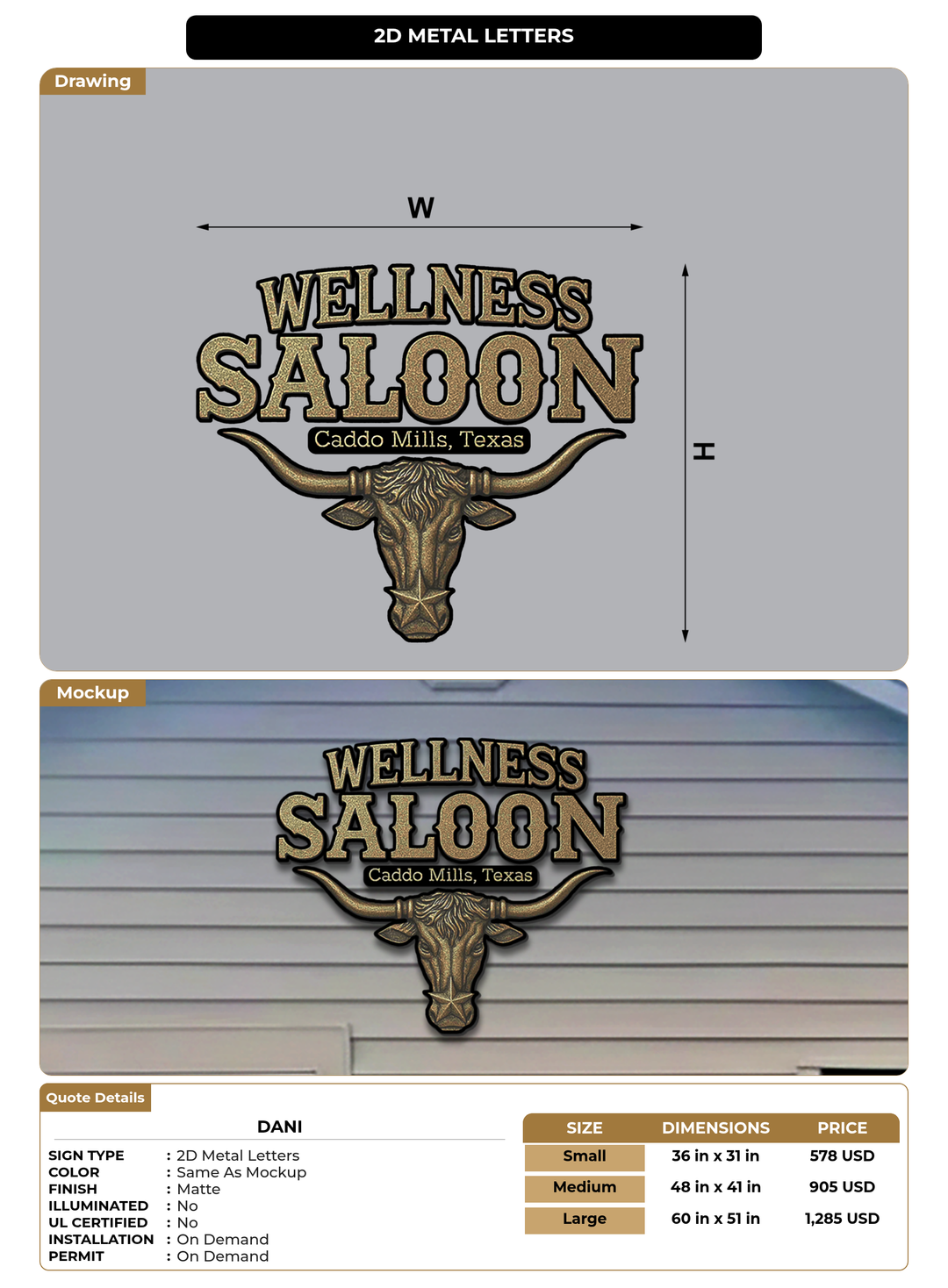 CUSTOM MOCKUP SIGN FOR Dani