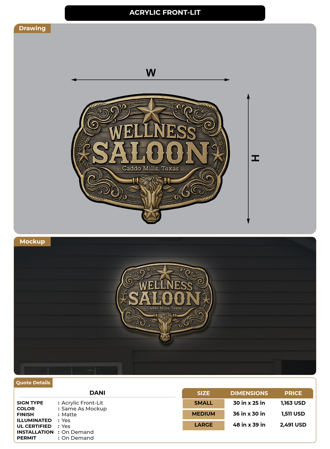 CUSTOM MOCKUP SIGN FOR Dani