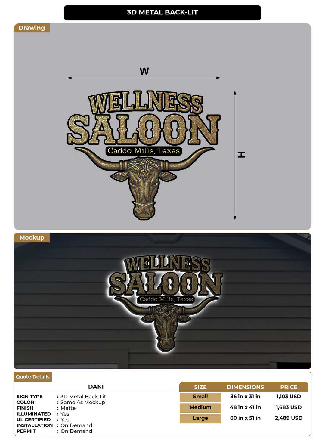 CUSTOM MOCKUP SIGN FOR Dani