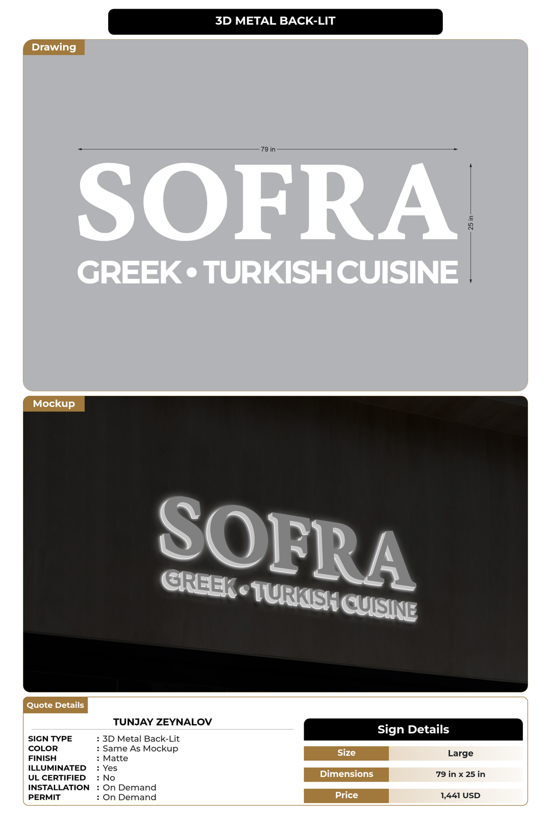 CUSTOM MOCKUP SIGN FOR Tunjay Zeynalov