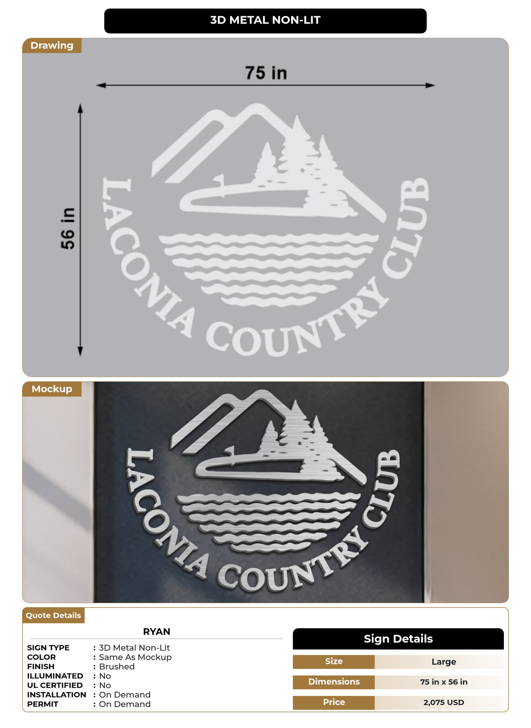 CUSTOM MOCKUP SIGN FOR Ryan