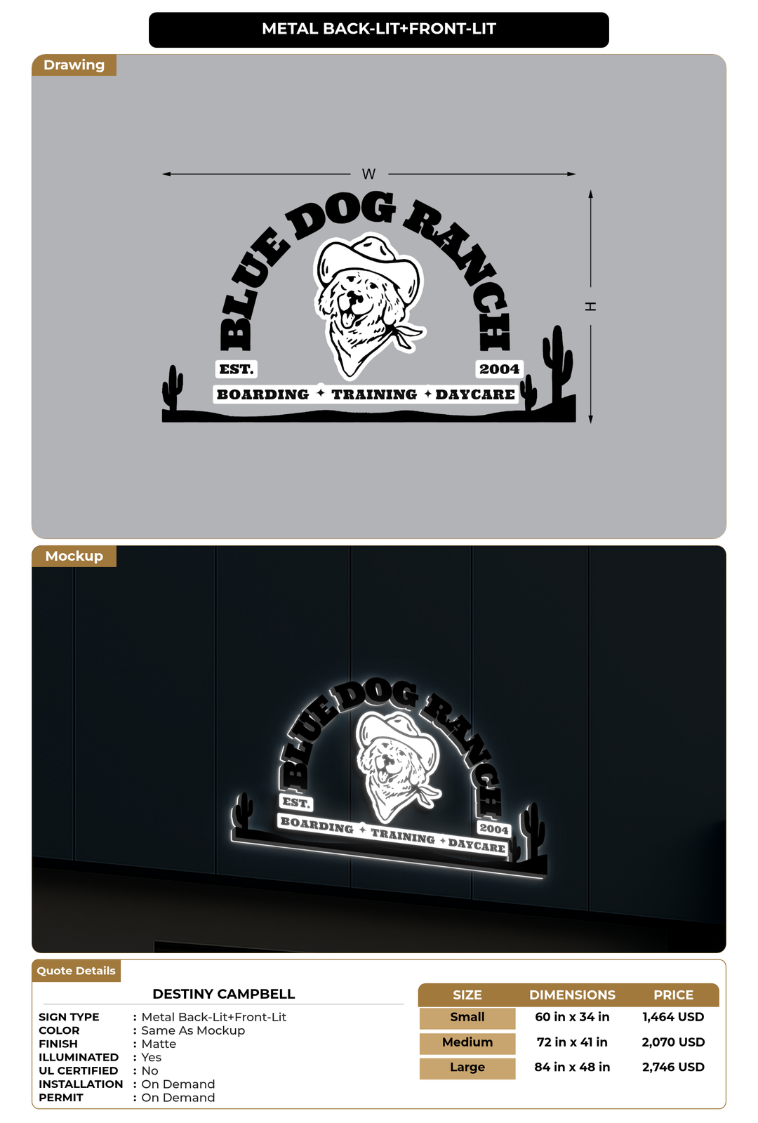 CUSTOM MOCKUP SIGN FOR Destiny Campbell