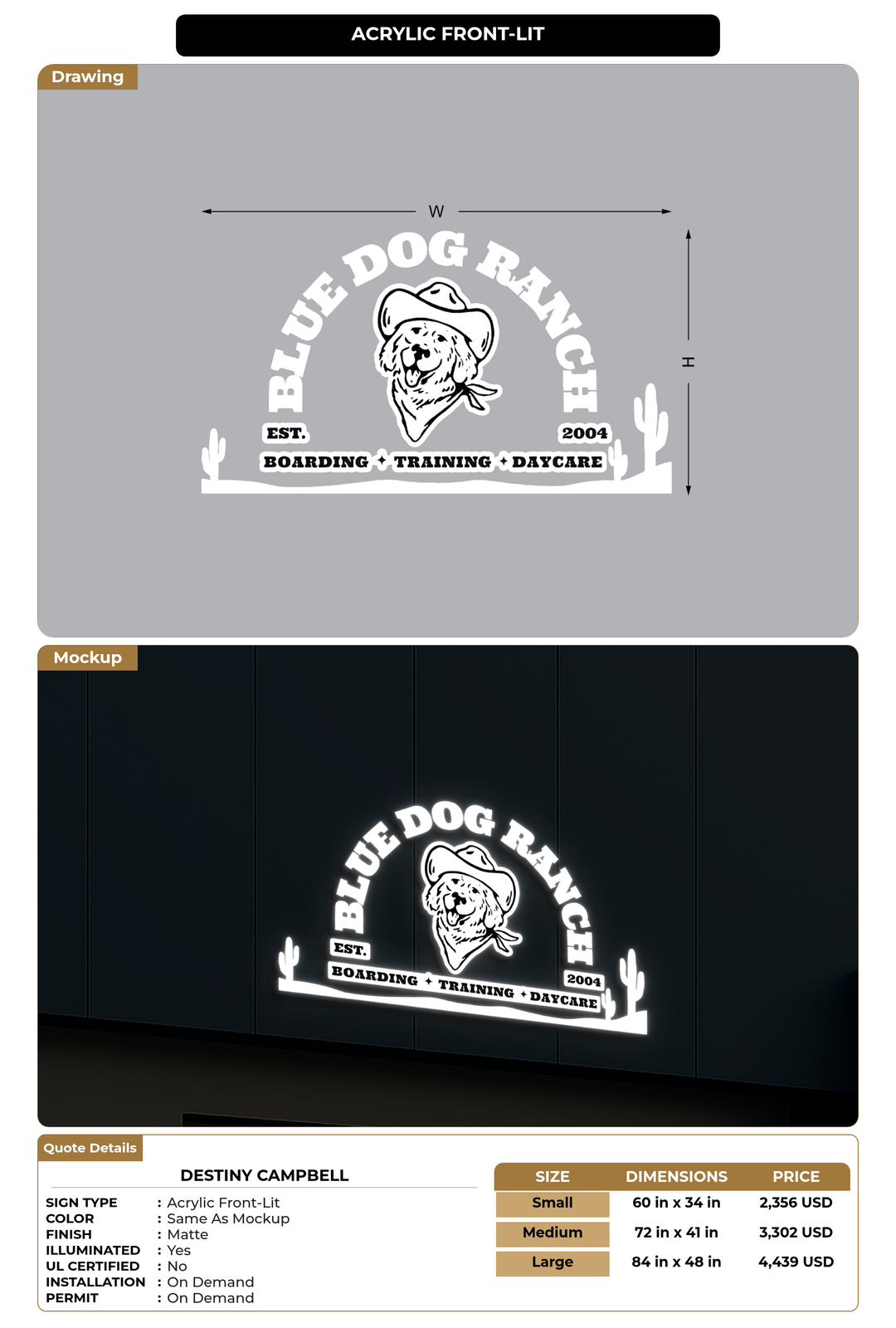 CUSTOM MOCKUP SIGN FOR Destiny Campbell
