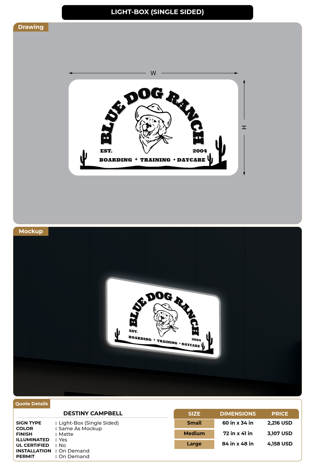 CUSTOM MOCKUP SIGN FOR Destiny Campbell