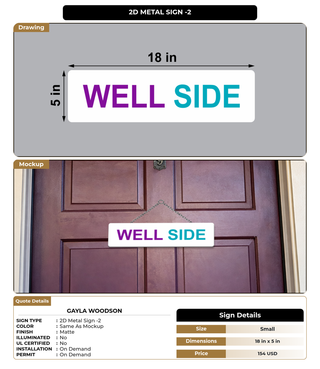 CUSTOM MOCKUP SIGN FOR Gayla Woodson