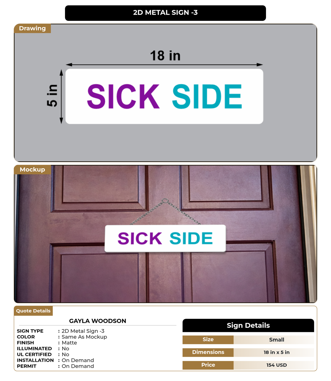 CUSTOM MOCKUP SIGN FOR Gayla Woodson