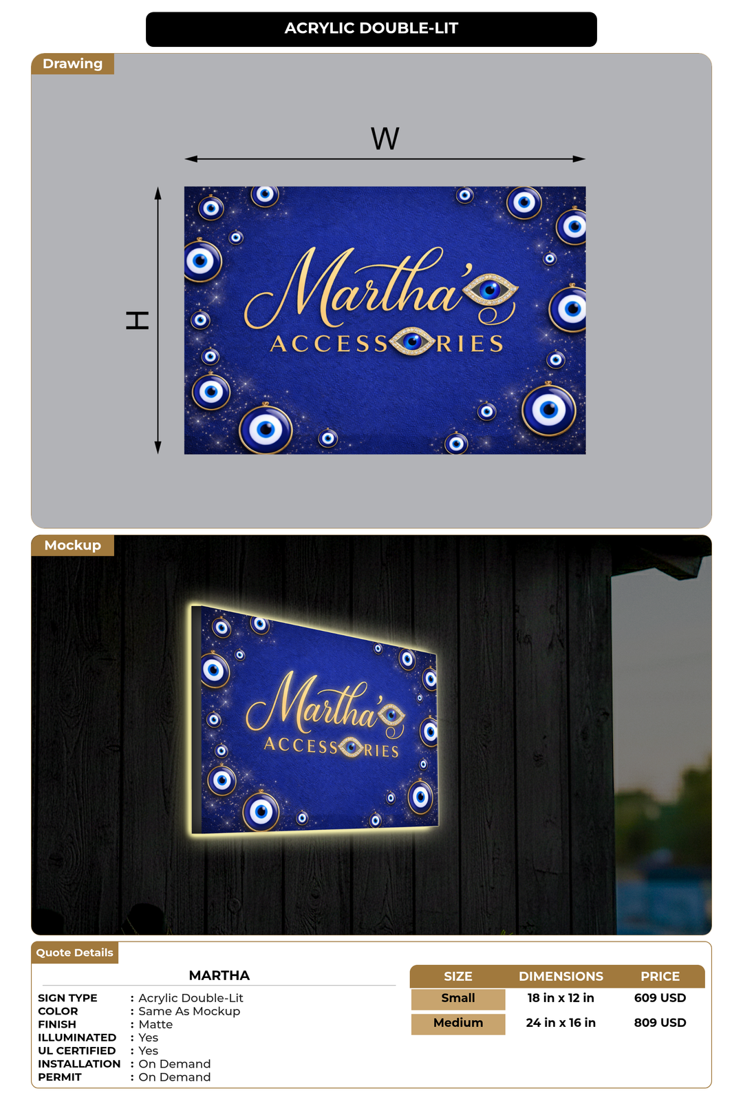 CUSTOM MOCKUP SIGN FOR Martha