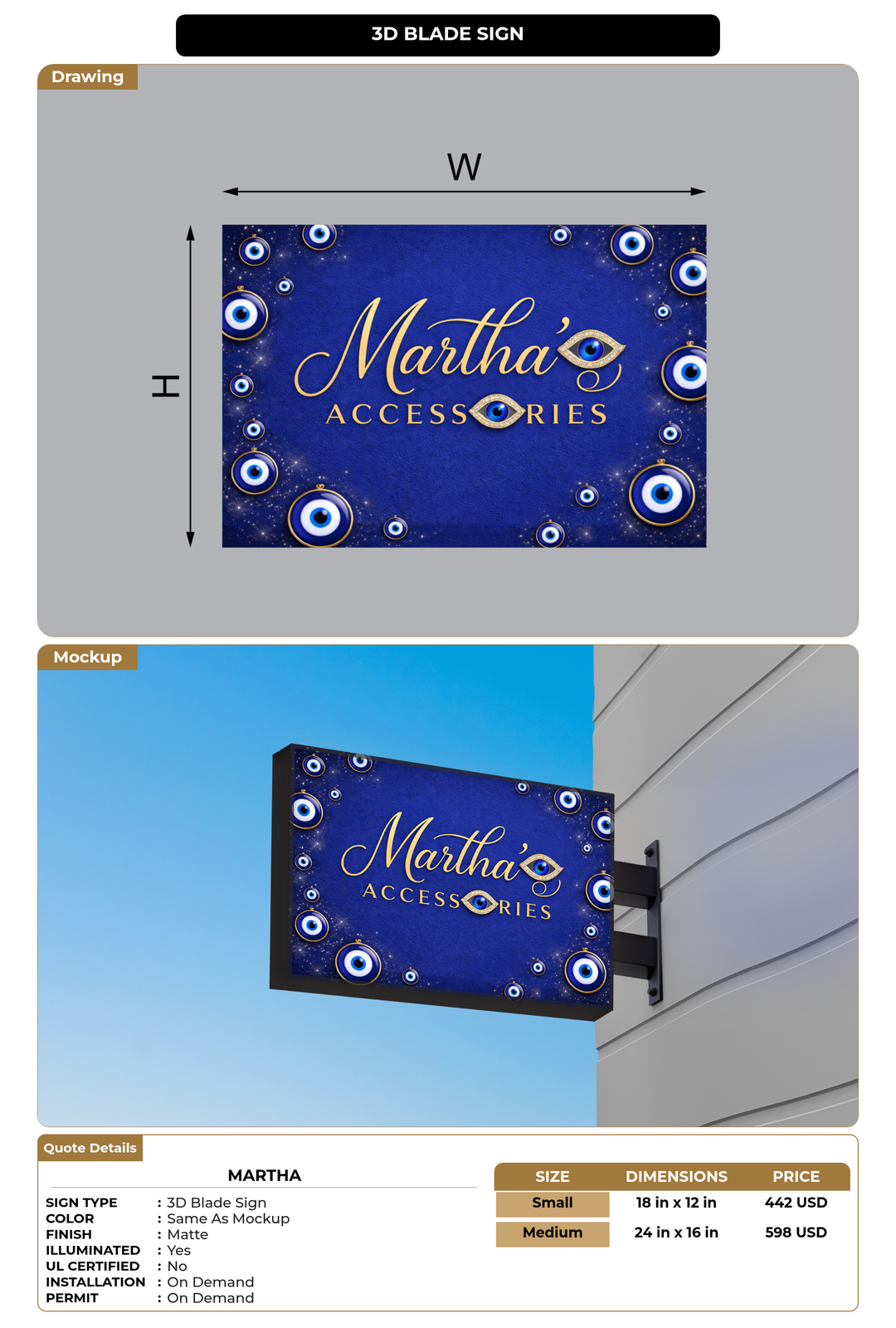 CUSTOM MOCKUP SIGN FOR Martha
