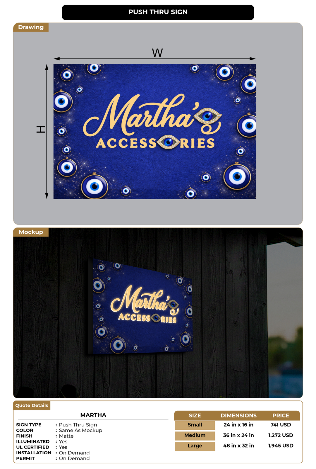CUSTOM MOCKUP SIGN FOR Martha