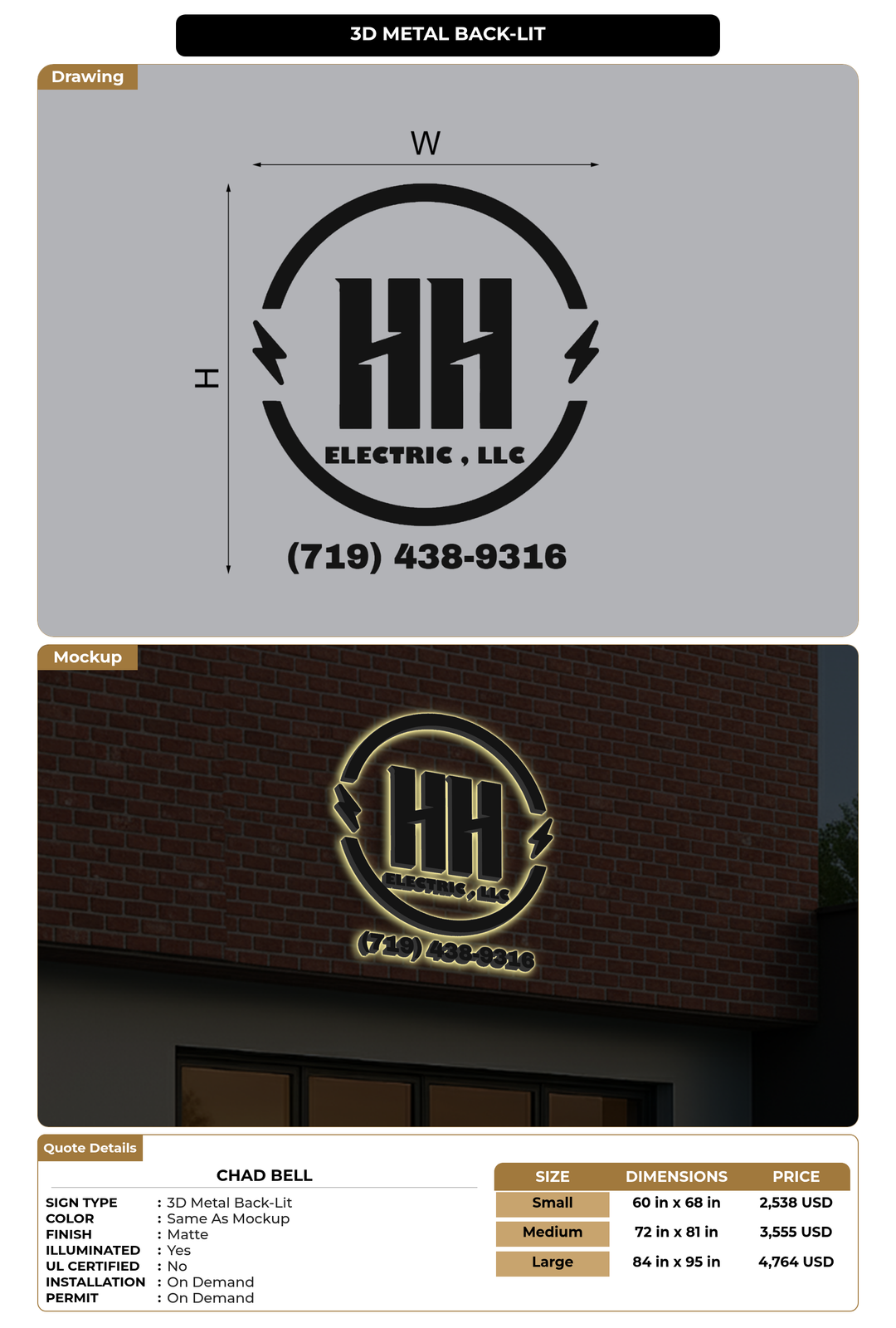 CUSTOM MOCKUP SIGN FOR Chad Bell