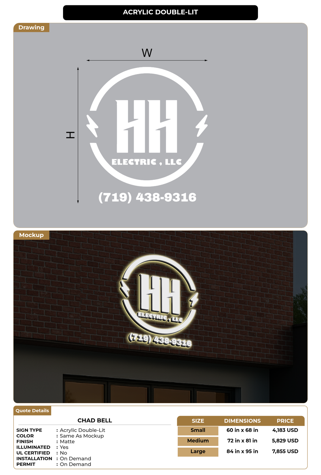 CUSTOM MOCKUP SIGN FOR Chad Bell
