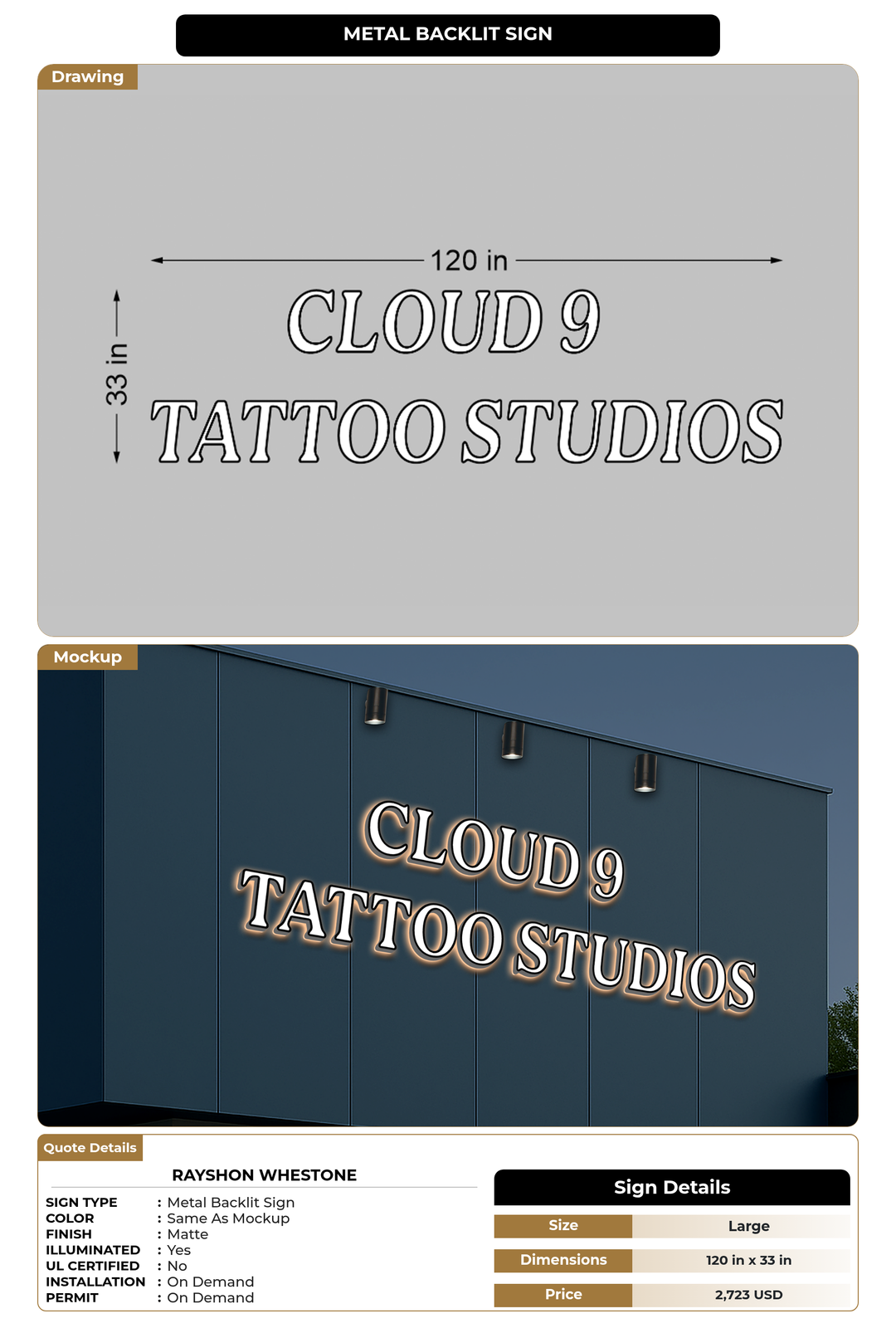 CUSTOM MOCKUP SIGN FOR Rayshon whestone