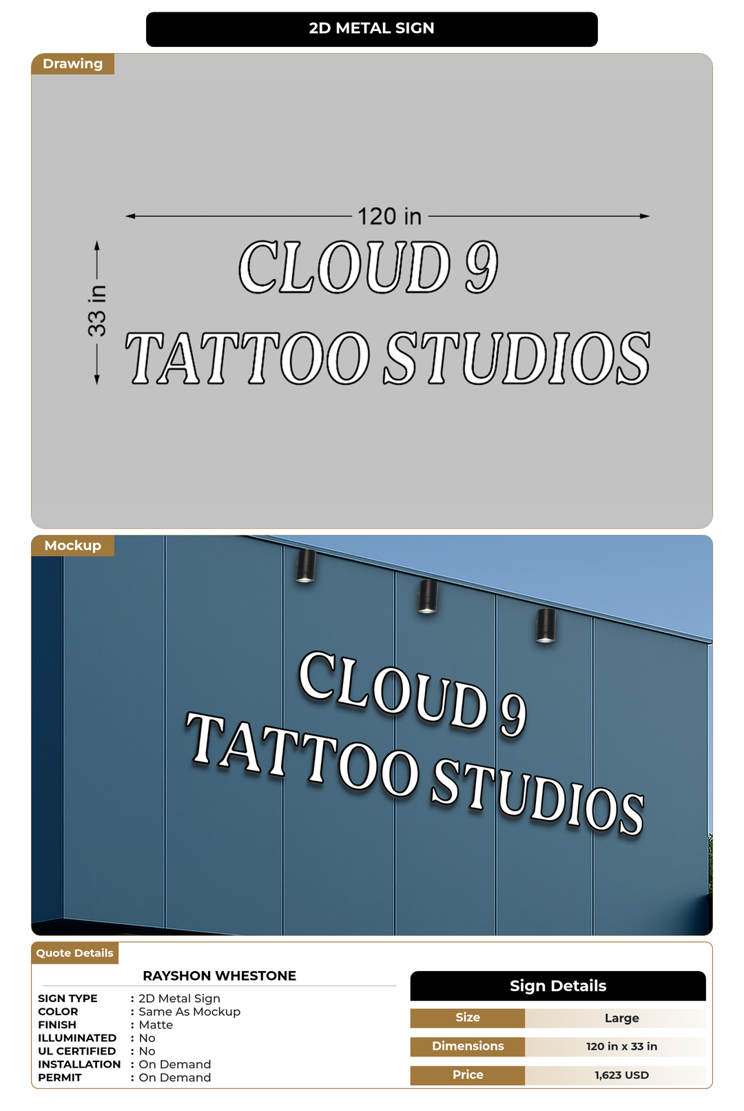 CUSTOM MOCKUP SIGN FOR Rayshon whestone