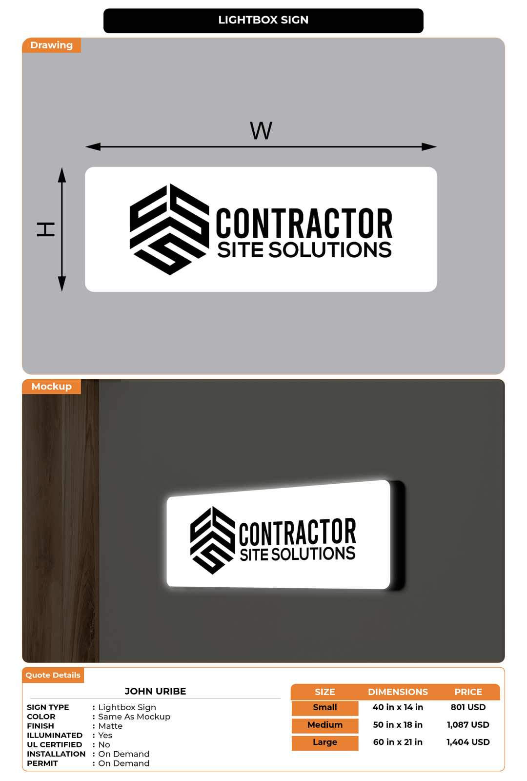 CUSTOM MOCKUP SIGN FOR John Uribe