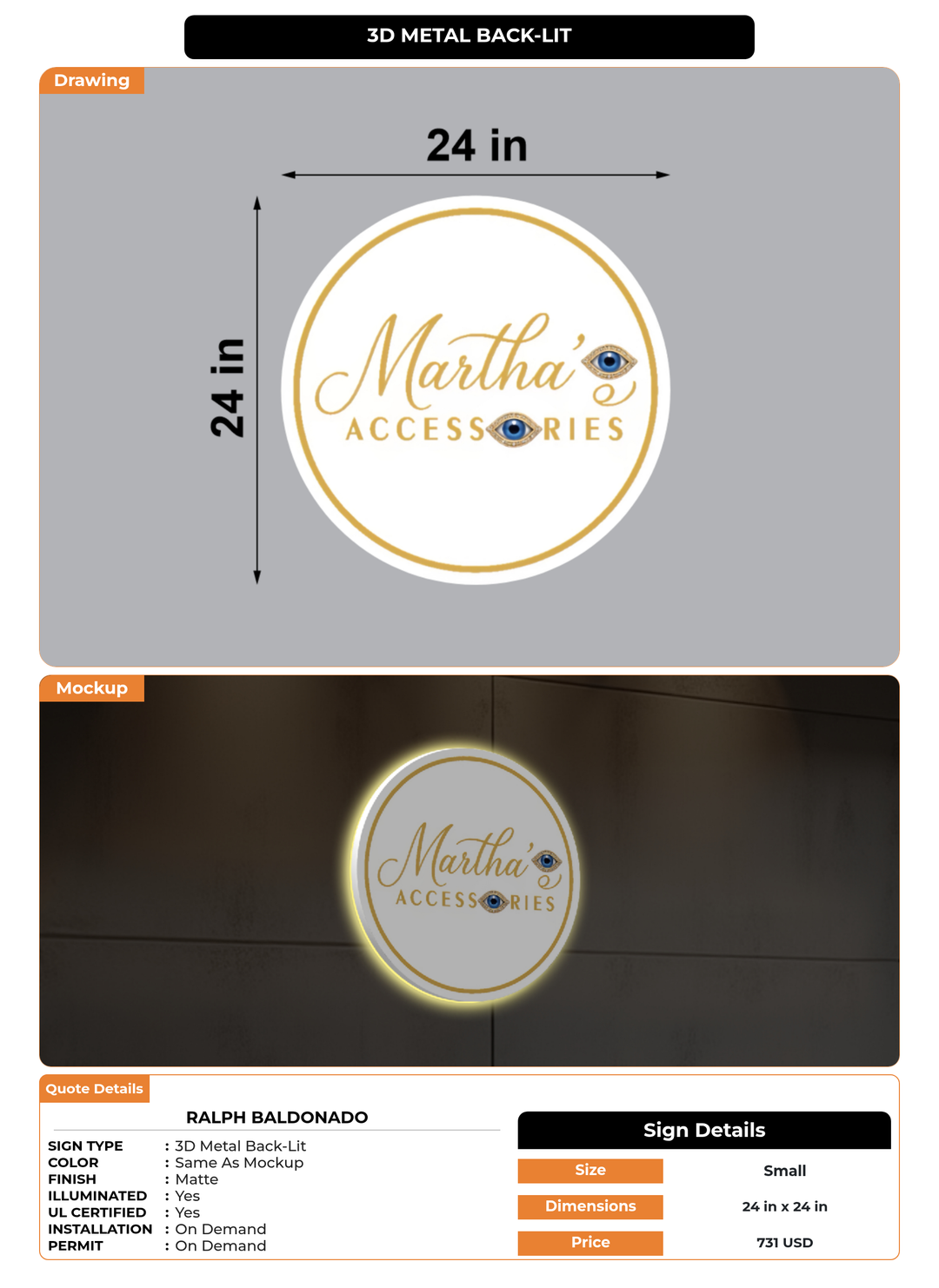CUSTOM MOCKUP SIGN FOR RALPH BALDONADO