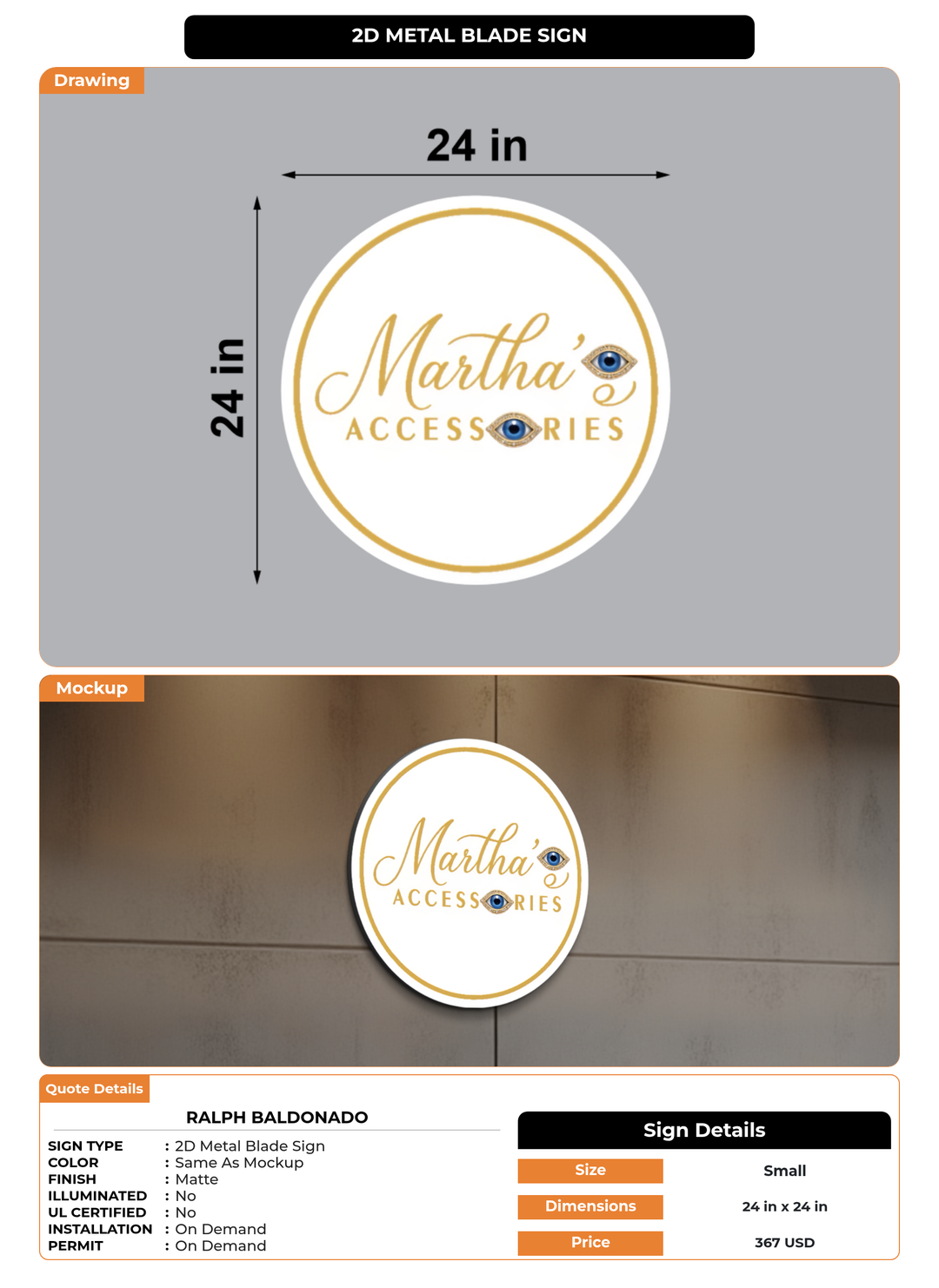 CUSTOM MOCKUP SIGN FOR RALPH BALDONADO