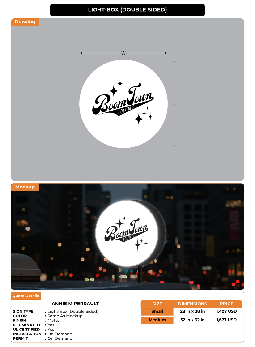 CUSTOM MOCKUP SIGN FOR Annie M Perrault