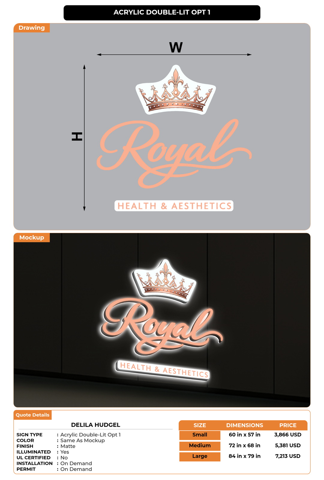 CUSTOM MOCKUP SIGN FOR Delila hudgel