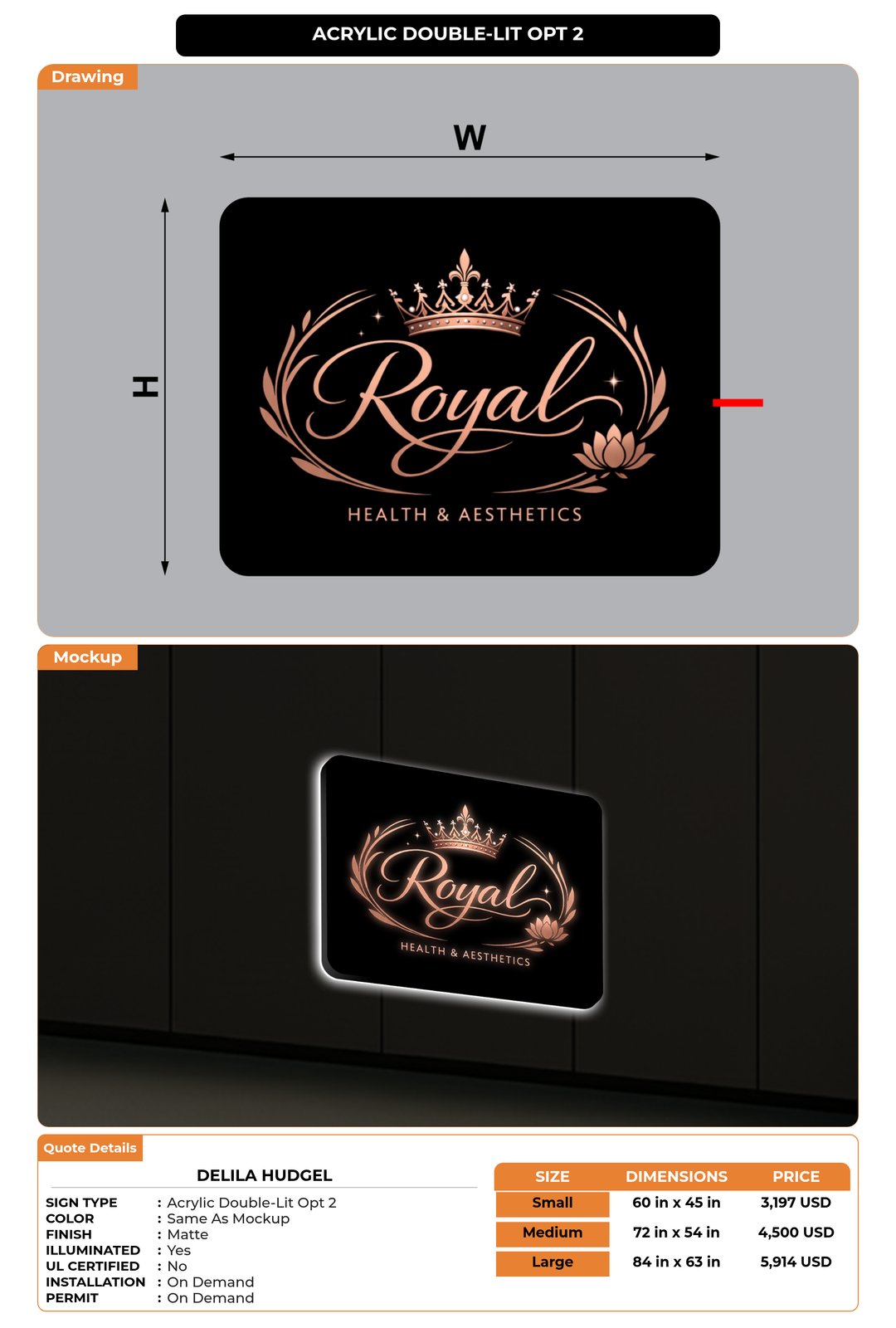 CUSTOM MOCKUP SIGN FOR Delila hudgel