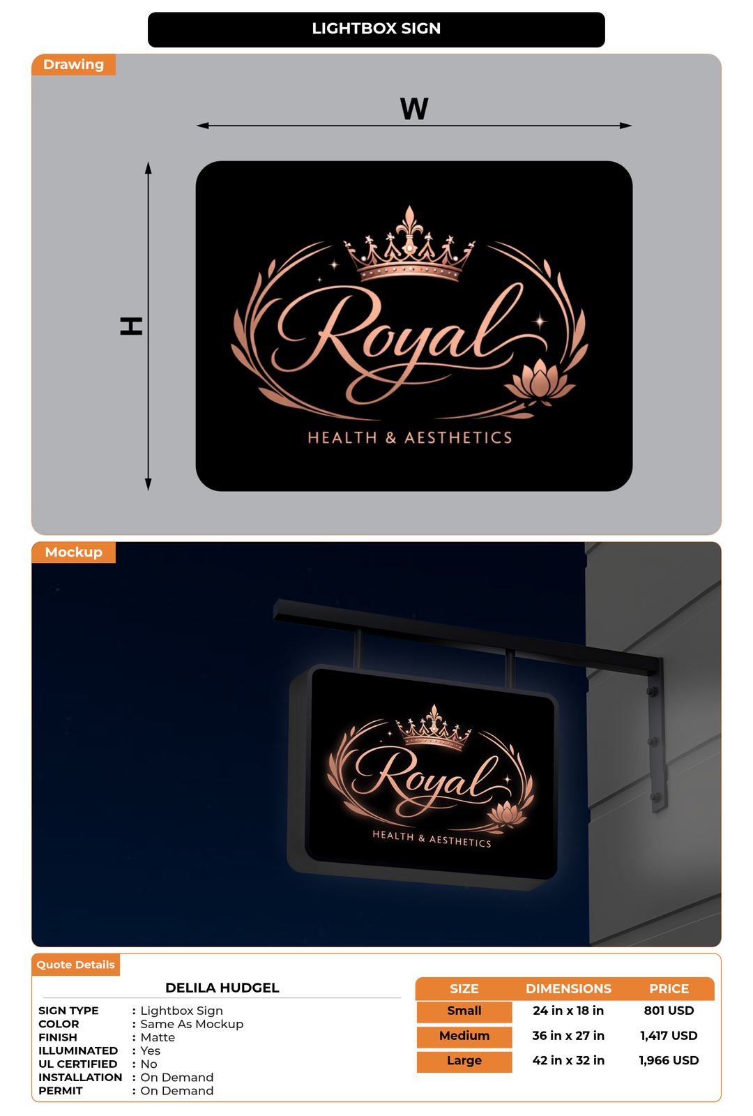 CUSTOM MOCKUP SIGN FOR Delila hudgel