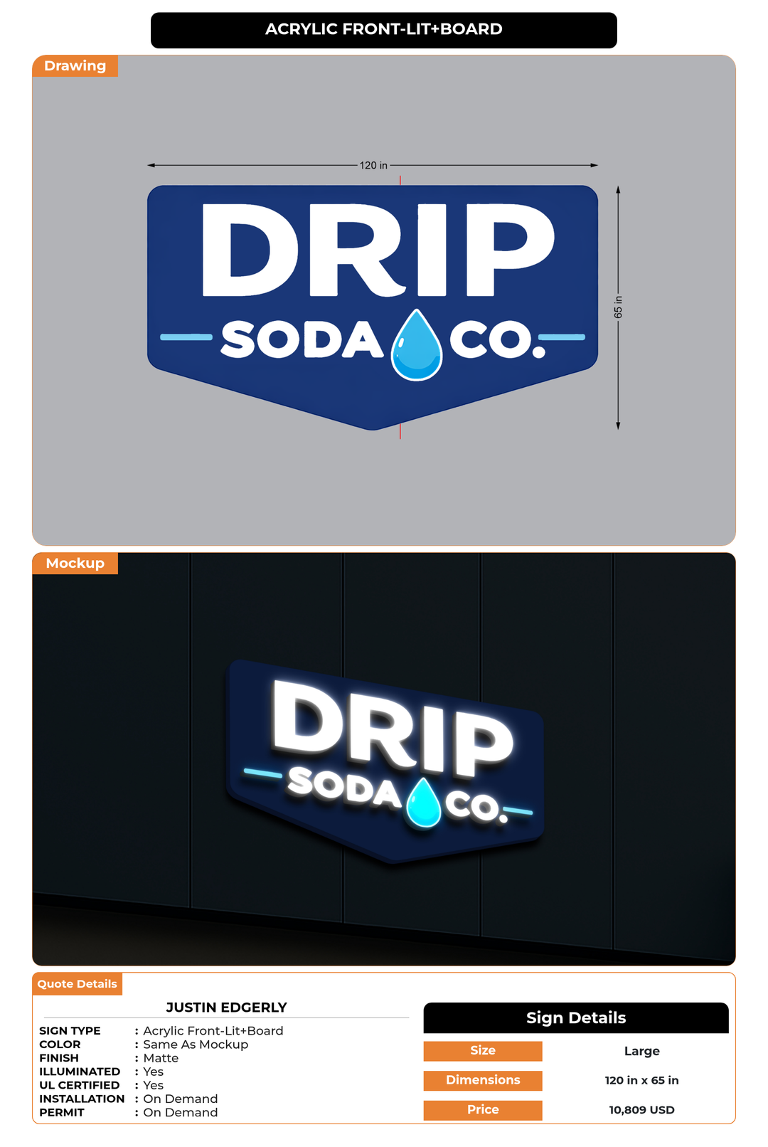 CUSTOM MOCKUP SIGN FOR Justin Edgerly