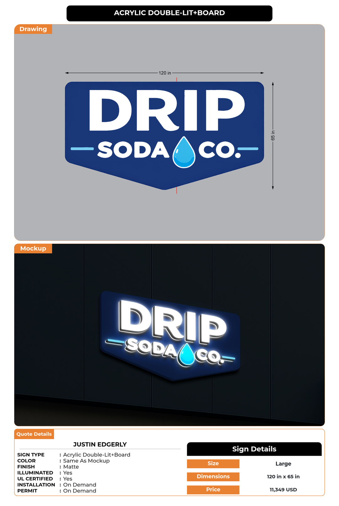 CUSTOM MOCKUP SIGN FOR Justin Edgerly