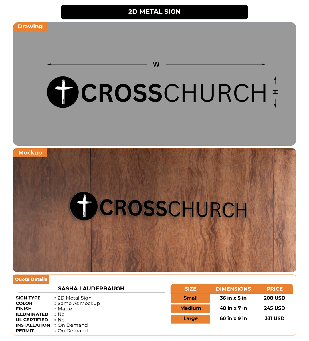 CUSTOM MOCKUP SIGN FOR Sasha Lauderbaugh