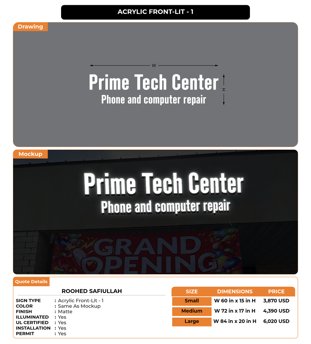 CUSTOM MOCKUP SIGN FOR Roohed Safiullah