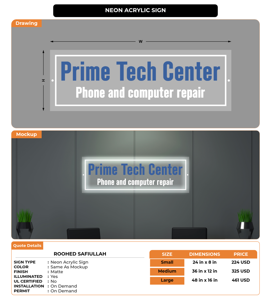 CUSTOM MOCKUP SIGN FOR Roohed Safiullah
