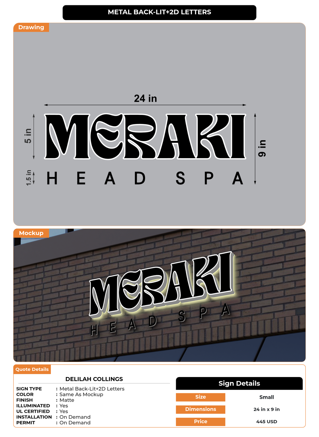 CUSTOM MOCKUP SIGN FOR Delilah Collings