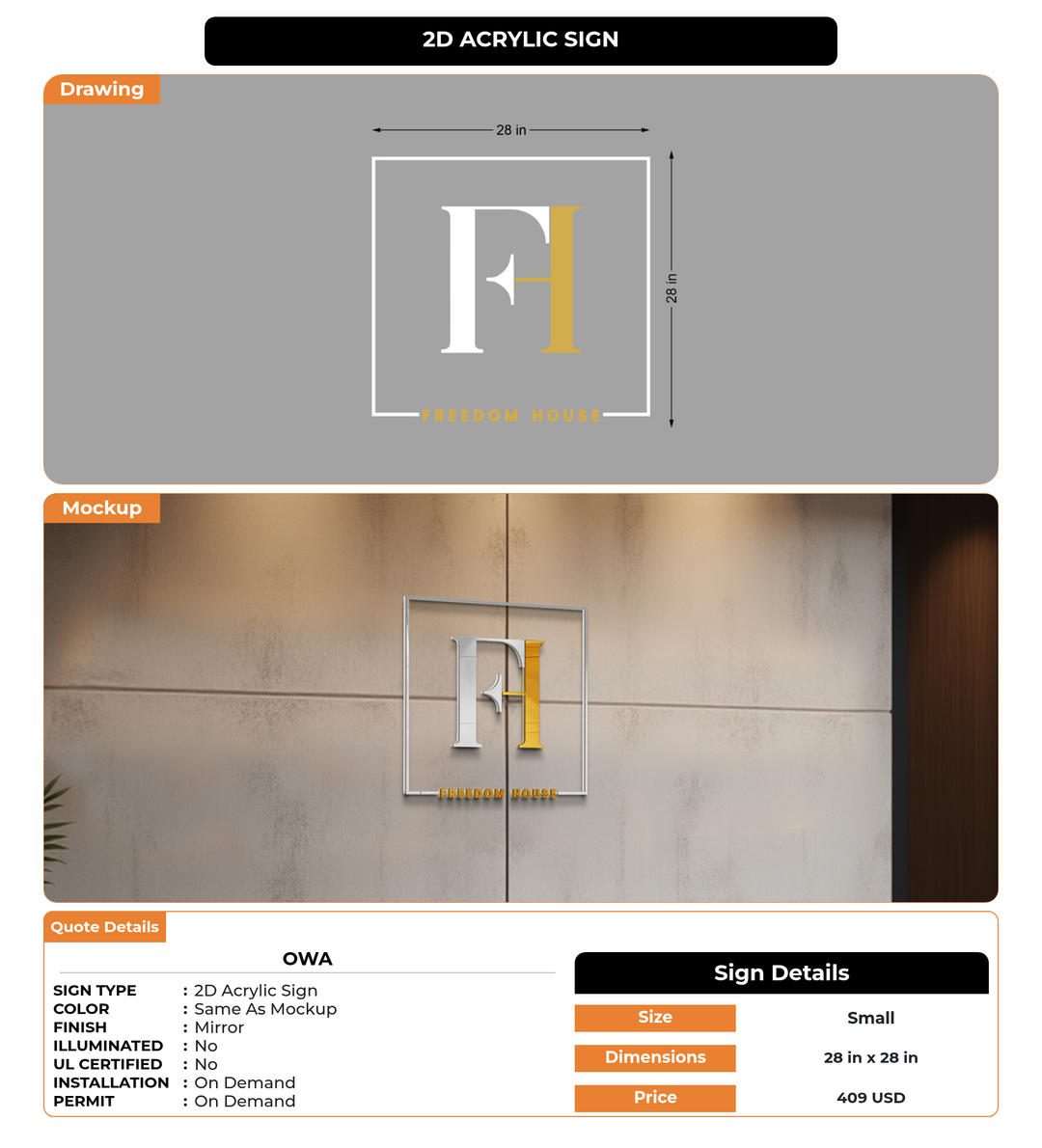 CUSTOM MOCKUP SIGN FOR Owa
