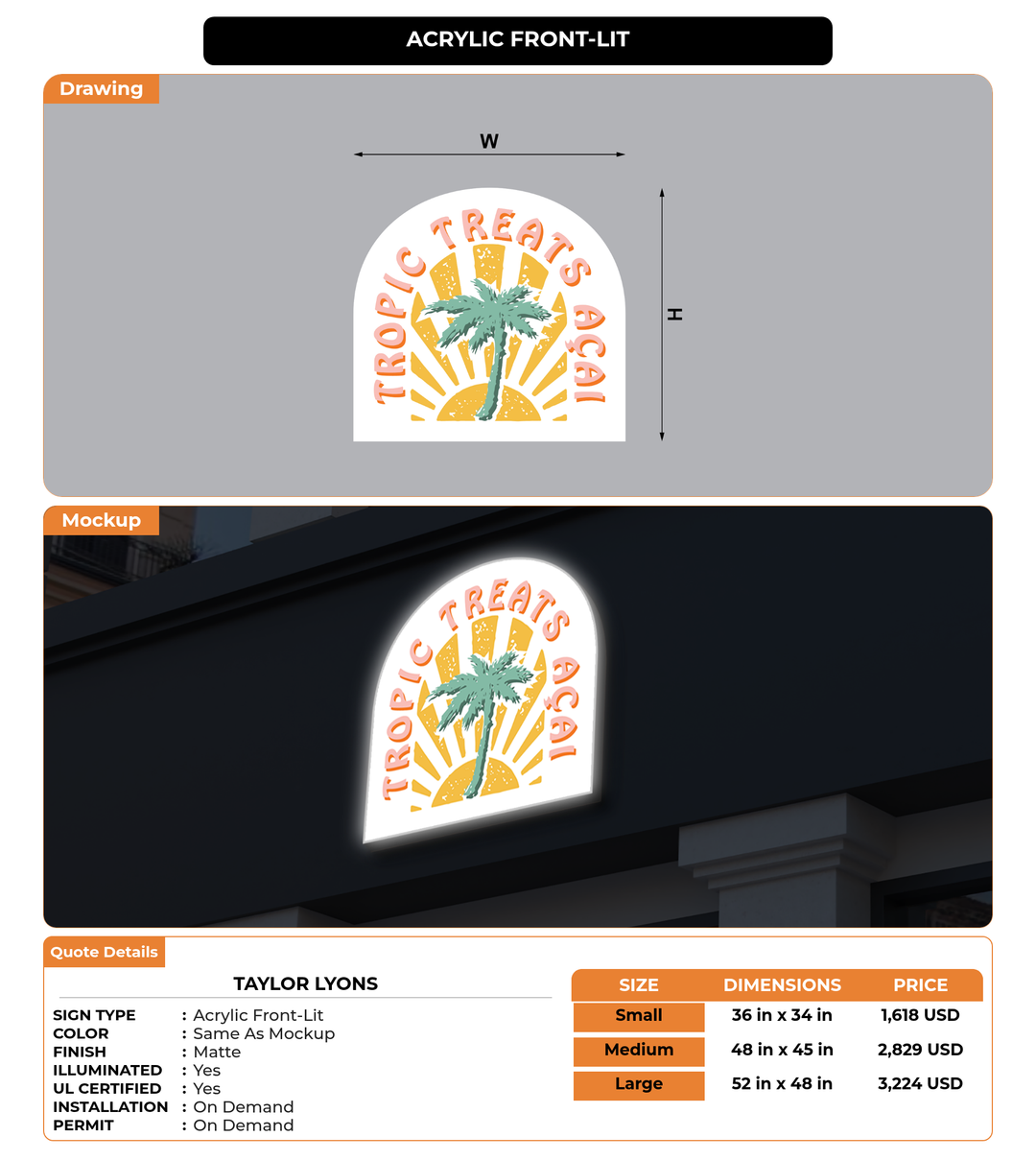 CUSTOM MOCKUP SIGN FOR Taylor Lyons