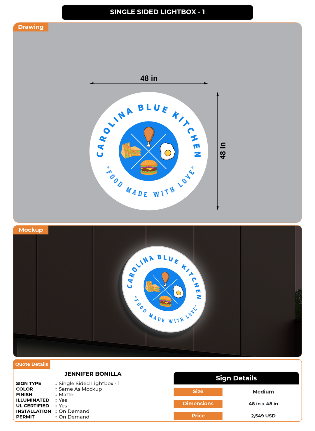 CUSTOM MOCKUP SIGN FOR Jennifer Bonilla