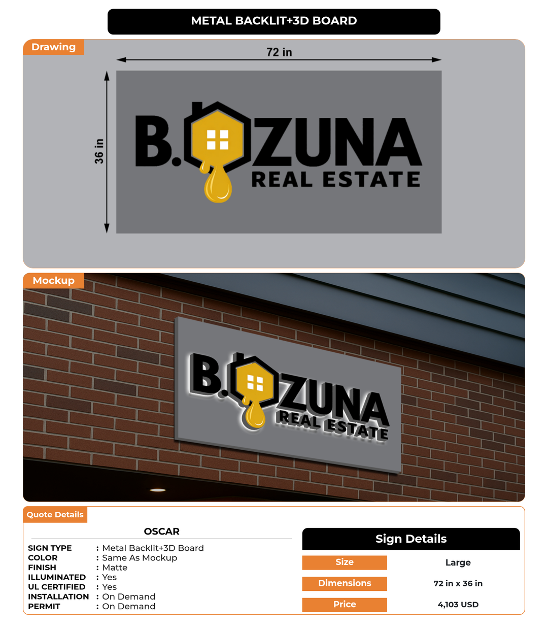 CUSTOM MOCKUP SIGN FOR Oscar