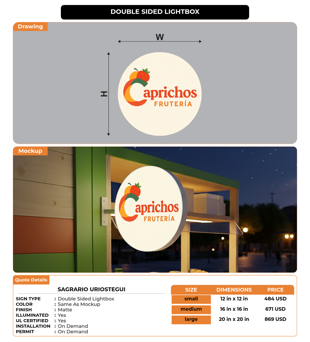 CUSTOM MOCKUP SIGN FOR Sagrario Uriostegui