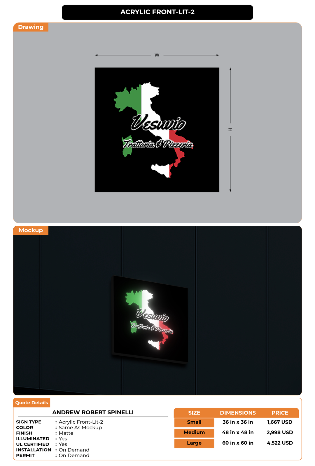 CUSTOM MOCKUP SIGN FOR Andrew Robert Spinelli